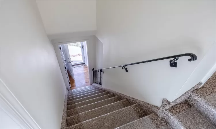 Stairway with vaulted ceiling