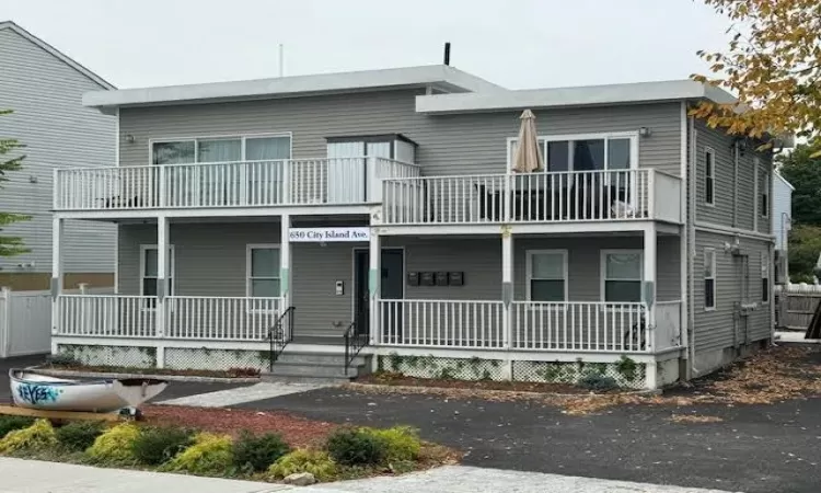 View of front of house featuring covered porch