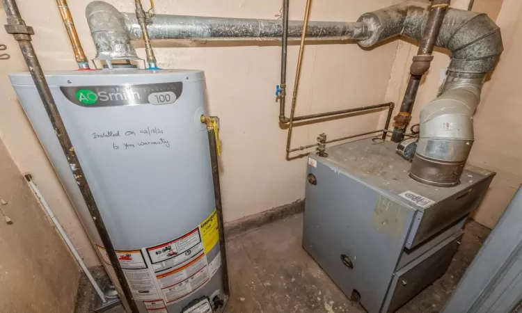 Utilities featuring gas water heater