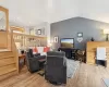 Dining space featuring lofted ceiling