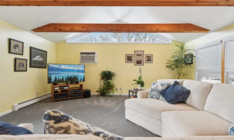 Living room with hardwood / wood-style floors and a healthy amount of sunlight