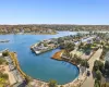 Aerial view community boat docking or guest dock.