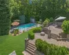 Multi-Level Patio with Firepit Seating Area