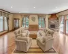 Formal Living Room with French Doors to Rear Stone Patio