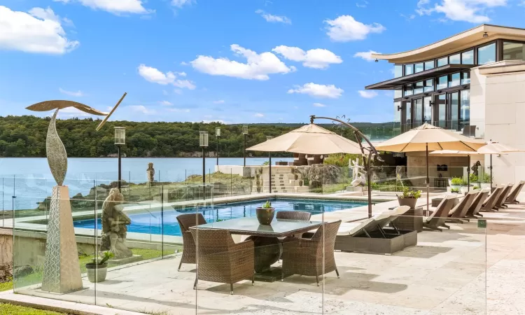 View of pool featuring a patio