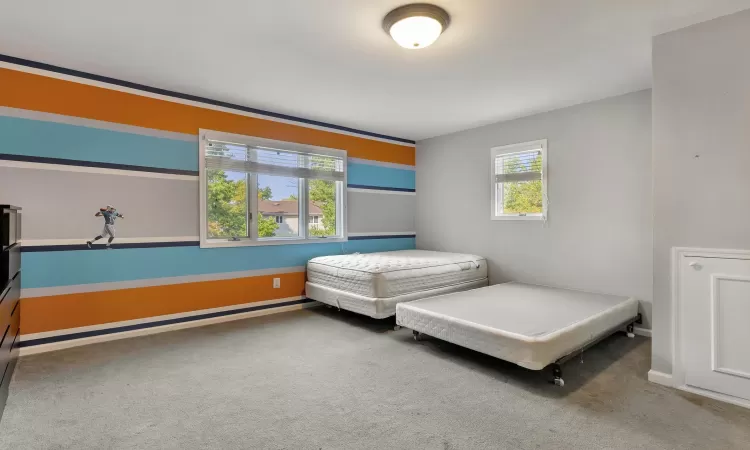 Bedroom with carpet flooring