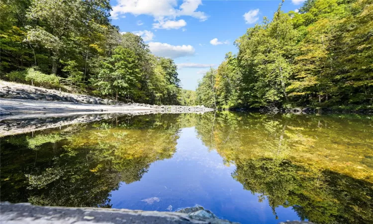 View of property's community with a water view