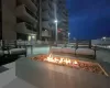 Fire pit on pool deck