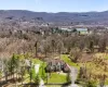 Drone / aerial view with a mountain view