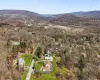 Aerial view with a mountain view