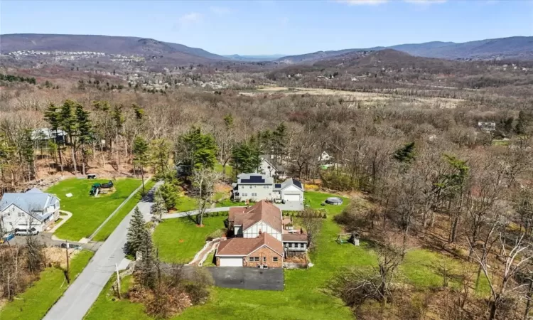 Birds eye view of property featuring a mountain view