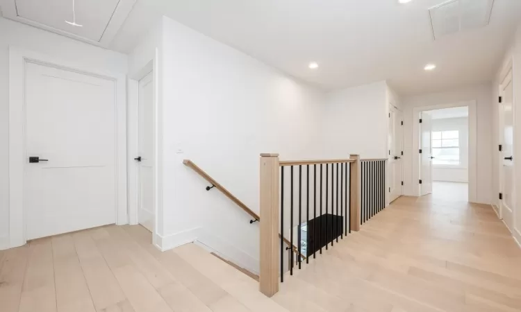 Hall featuring light hardwood floors