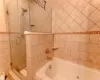 Bathroom with plus walk in shower