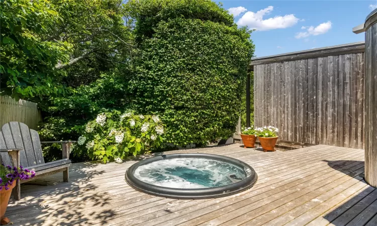 View of wooden deck