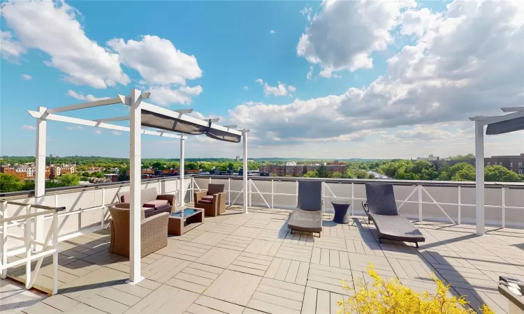 View of patio with an outdoor living space