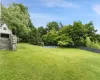 View of yard featuring a fenced in pool