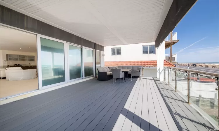 View of wooden deck