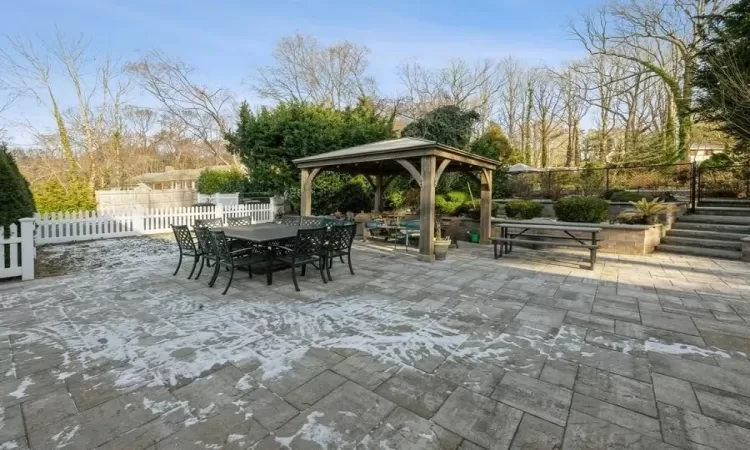 View of patio / terrace featuring a gazebo