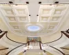 Staircase with a high ceiling