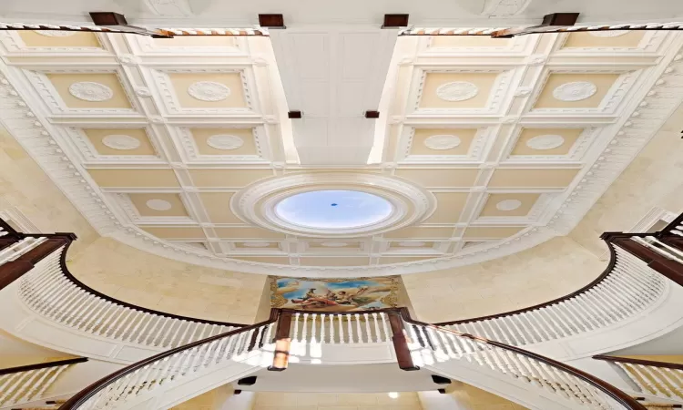 Staircase with a high ceiling