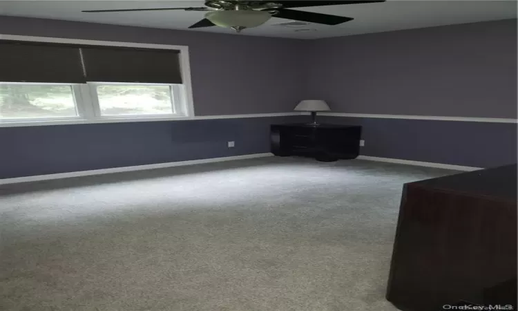 Carpeted w/ ceiling fan