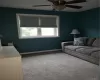 Carpeted w/ceiling fan