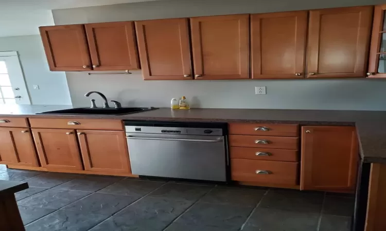 Kitchen featuring stainless steel dishwasher and sink