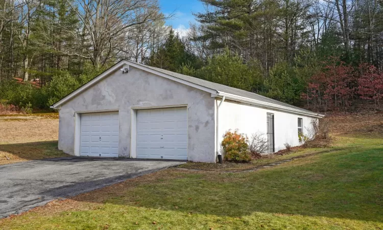 Garage with a yard