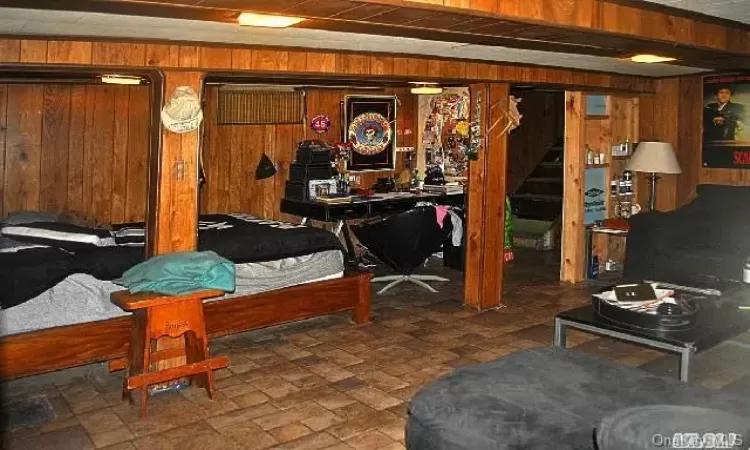 Living room with light hardwood / wood-style flooring