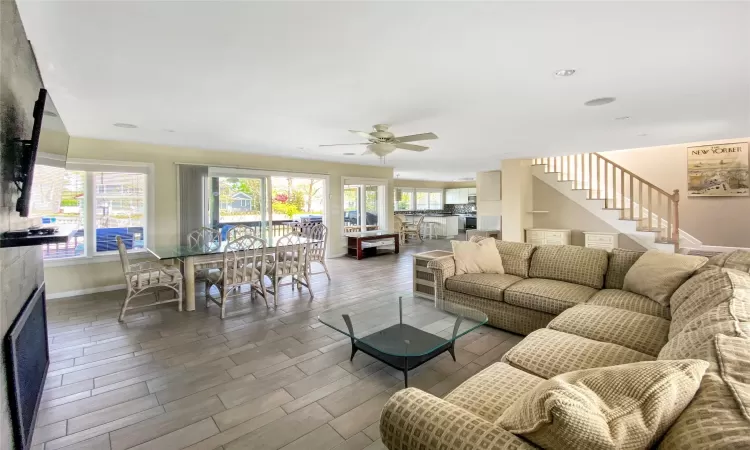 Living room with ceiling fan