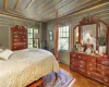 Bedroom with parquet flooring