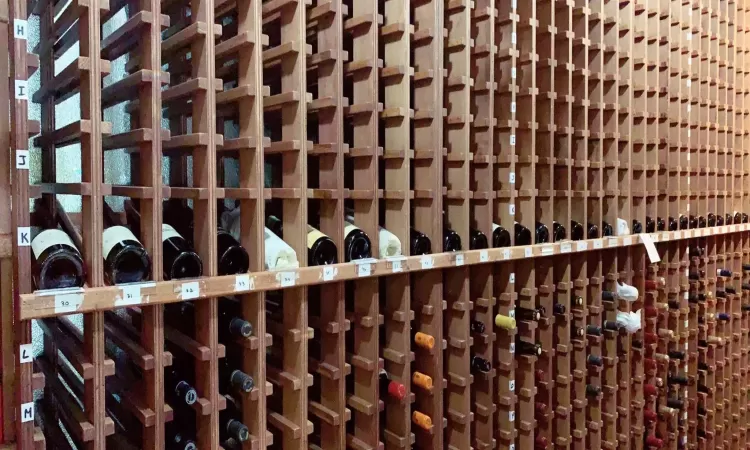 View of wine cellar