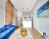 Living room featuring light wood-type flooring