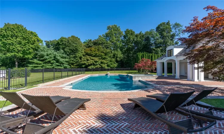 View of pool featuring a patio area