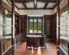 Office featuring beam ceiling, plenty of natural light, and coffered ceiling