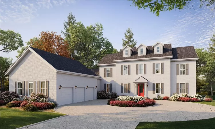 View of front of house with a garage