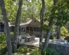 Back of property with an outdoor living space