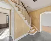 Staircase with crown molding