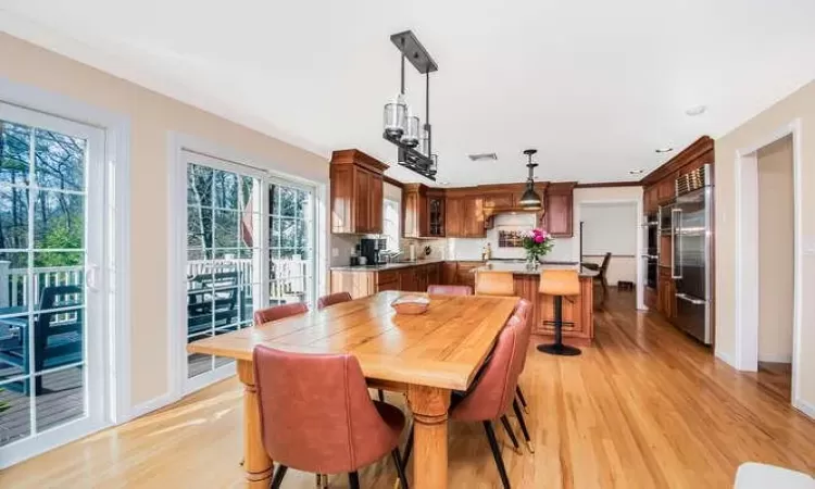 Dining area featuring light hardwood / wood-style flooring