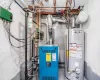 Utility room featuring water heater