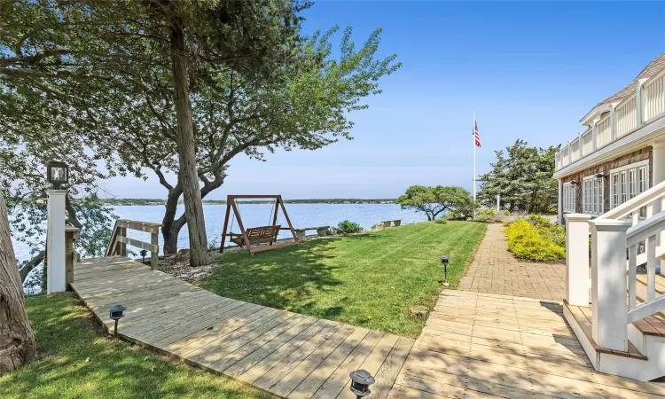 View of yard featuring a water view