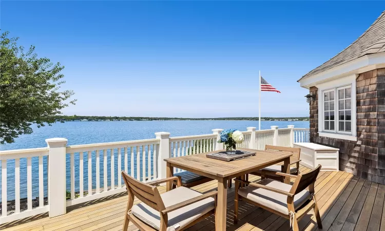 Deck with a water view