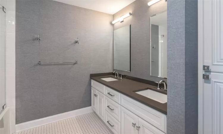 Bathroom featuring vanity upstairs