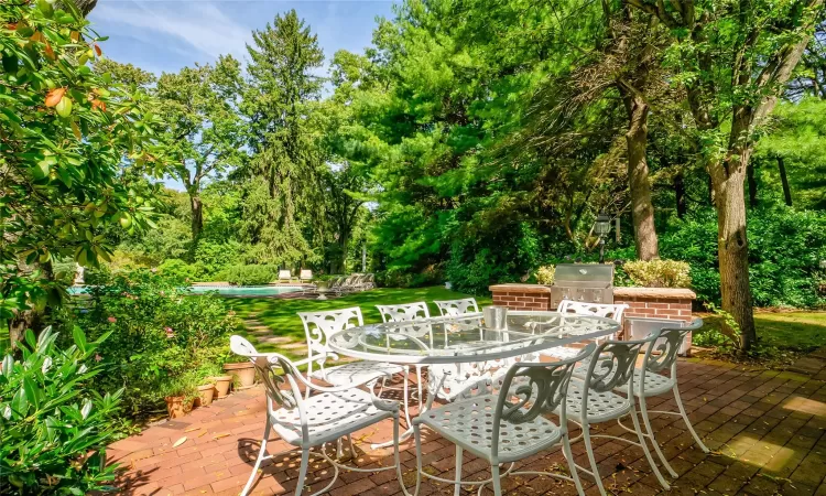 View of patio / terrace featuring area for grilling and a swimming pool