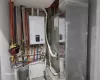 Utility room with tankless water heater