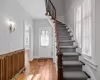 Entrance foyer featuring light wood-type flooring