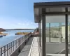 Balcony with a water view