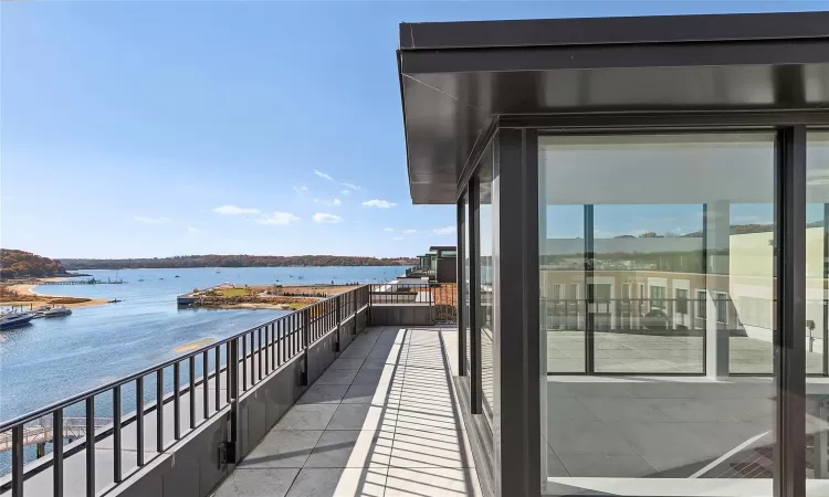 Balcony with a water view