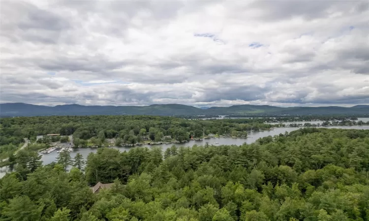 View of mountain feature with a water view