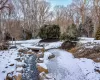 View of Japanese Garden covered in snow